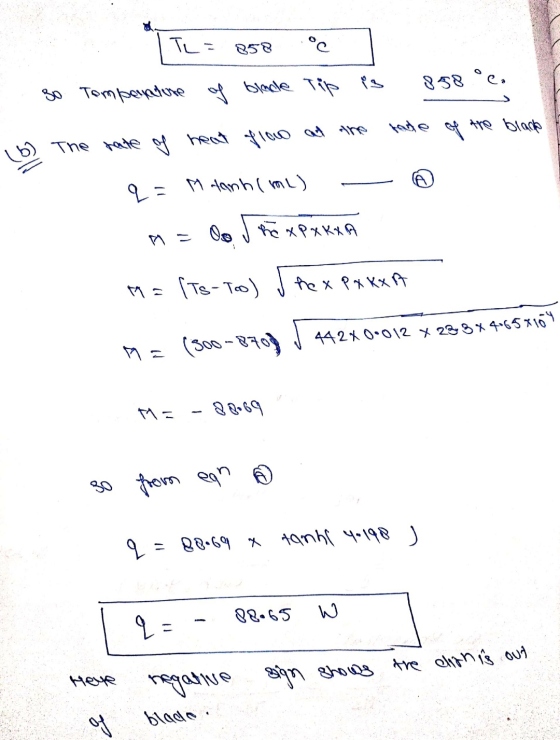 Tha 858 °C RS 888 » T№rmрѕѕеde • Бесе 1 iP the blade The rate of heat flow at the 9- M danh (ml) A=0 sre x P x Kx A [Ts- To)