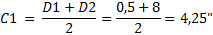D1 + D2 0,5 +8 C1 = -= 4,25