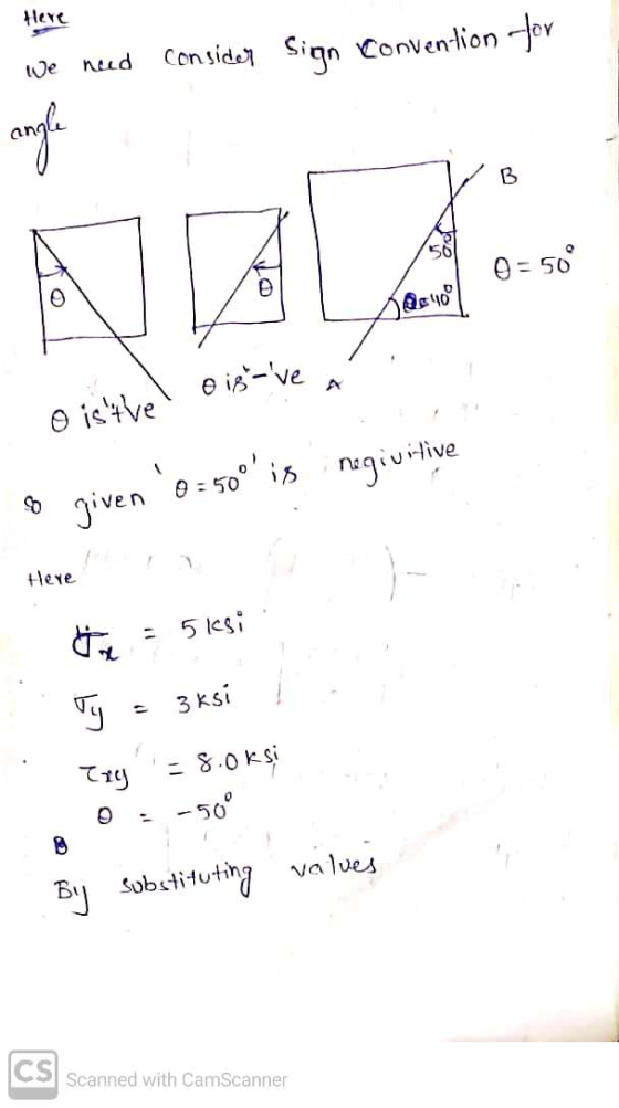 we need Consider Sign Convention for angle B 58 0=500 AA 2409 o is tve A Oistve 0 =50 is regivitive given Here = 518i V