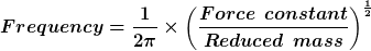 Frequency= 27 X Force constant 1 Reduced mass