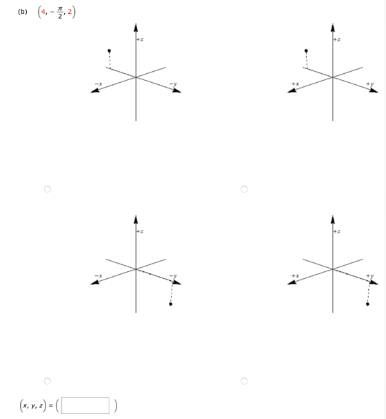 (b) (4, - 끝, 2) . N O (x,y.2)=()