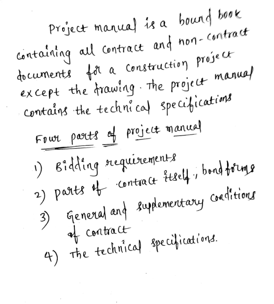 Preject manuala a bounㅓbook cantai«inq «l contract and non- centradt cument 8 a Construction PToj* manual ex cept the frawing