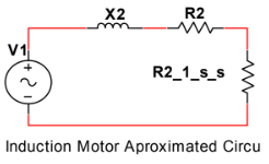 X2 R2 V1 R2 1_ss Induction Motor Aproximated Circu
