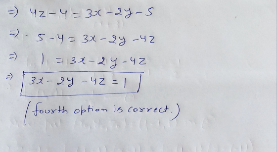 =) 42-4=30-2-5 =) 5-4= = 3x - 24-42 =) 1 = 3x-24-42 3- 24 – 42 = 1 (fourth option is correct.