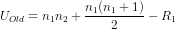 U_{Old}=n_{1}n_{2}+\frac{n_{1}(n_{1}+1)}{2}-R_{1}