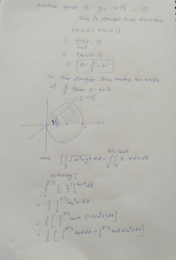 another given is = d.13 - ③ This is stright line equation dising roso B =) Sin tano B So of this straight line makes an angle