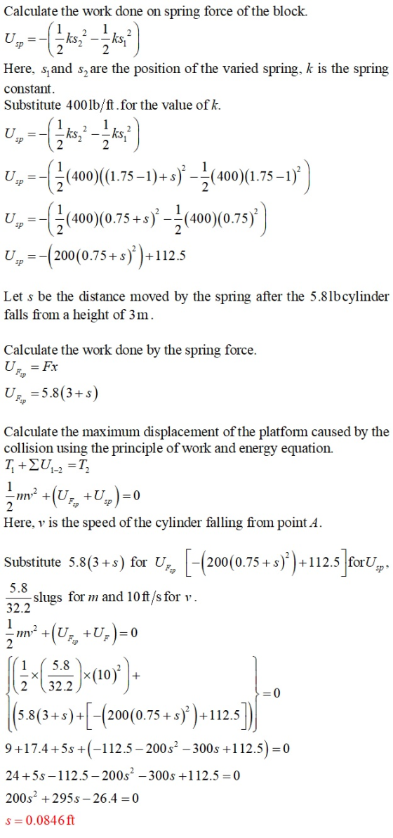 Calculate the work done on spring force of the block. ks Here, s, and s, are the position of the varied spring, k is the spri