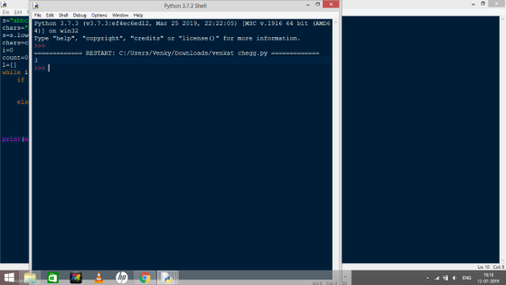 Python 3.7.3 Shell Eile Edit P File Edit Shell Debug Options Window Help S=abbc Python 3.7.3 (v3.7.3:ef4ec 6ed12, Mar 25 201