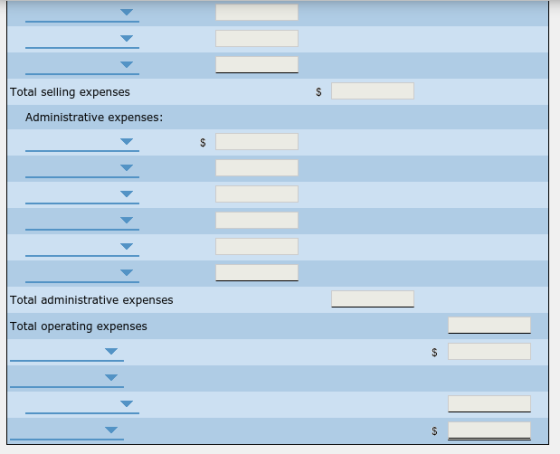 Total selling expenses $ Administrative expenses: $ Total administrative expenses Total operating expenses $