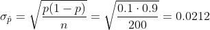 Vpl-P) = (1-1)-. /0:1 . 0.9 0.2009 = 0.0212 0.02 12 200-=