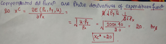 Price derivatives of expenditure funch compenstrated ad funch are 80 XC = BE (Px, Py, U) - aPx Ad Py. I tasex - July 2004 40