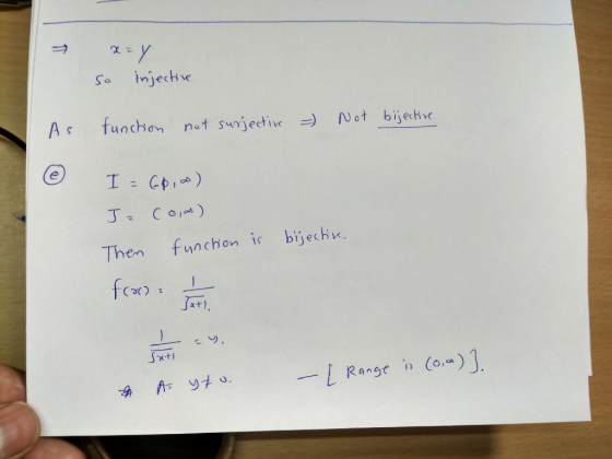 So njechve A s funcon not sujeti Not bijechi Then funchon is bijech C32 angで 1) (O,a