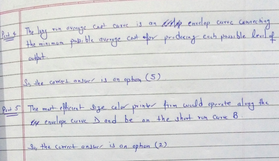 The mpal, be average Cot ㄧ产edeeng..each.posaLble-develt ese envelope euwe and be on the short- run cuve B an the hot run Cu 8 1-30, the certet anloc / iS an ophan (2)