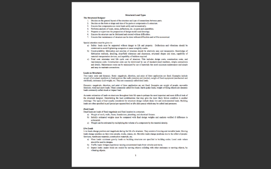 Structural Load Types The Struetural Designer 1. Decides on the general layout of the structure and type of connections betwe