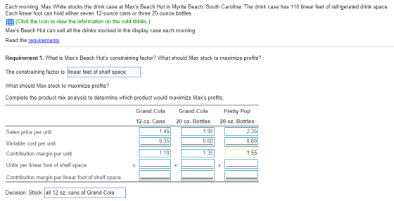 Each morning, Max White stocks the drink case at Maxs Beach Hut in Myrtle Beach, South Carolina. The drink case has 110 line