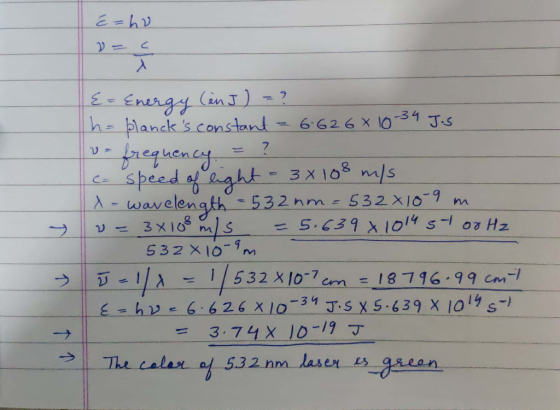 é=ho {= Energy (en J) =? Ih= plancks constant = 6.62 6x 10-34 J.S. v- frequency = ? - speed of light - 3 x 108 m/s. X-wavele