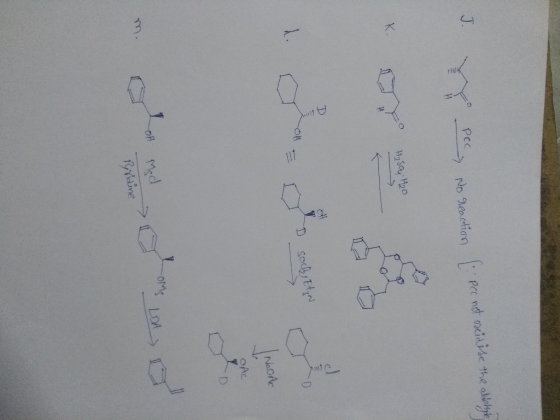 J. Pcc pee not oncidise the alele No eaction K. D sochitt OAc D oMS LDA fyiine