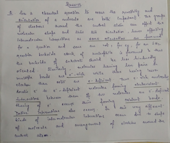 ило е, 2. for a chemical geaction lé ceeus the reactivity and cuentation of a molecule are both important. The groups of elec