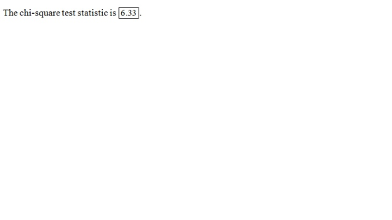 The chi-square test statistic is 6.33