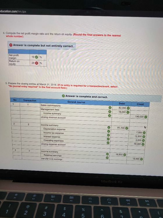 ication.com/hm.tpx 4. Compute the net profit margin ratio and the return on equity. (Round the final answers to the nearest w