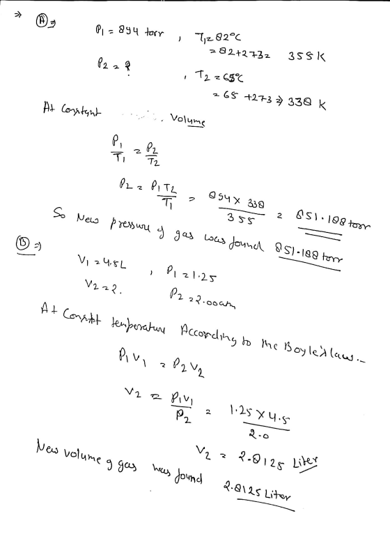 Pi=894 torr T282°C 282+2732 355k P2 z ? Tzz65°C 265 +273 27 338 K At constant volume n P2 z PITZ . asu X 338 Ti So New S ssl.