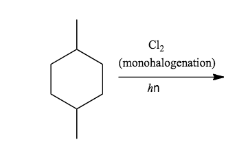 Cl (monohalogenation) hn