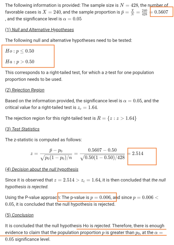 240 The following information is provided: The sample size is N = 428, the number of favorable cases is X = 240, and the samp