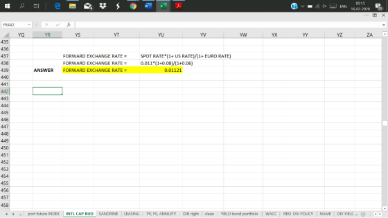 | 0 = = = = = 3 g W ? v 1 ENG 05:13 16-02-2020 26 YR442 vQ YR rs YT YU W rw XX w EZ ZA 435 436 437 FORWARD EXCHANGE RATE = FO