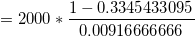 1-0.3345433095 = 2000 *二 0.00916666666