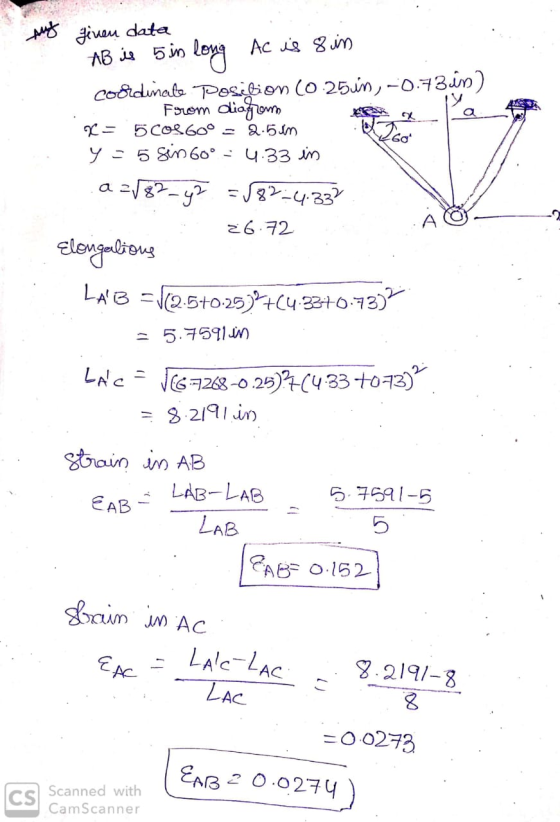 gian data AB 5in Ac m Coidumato Posion (0 25n,-o73in) Forom dliafon ニ 5CO&60° 2.5Jm y 5 Sn60 u.33 im -y 8-433 a 1 こ6.72 elong