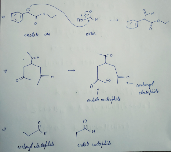 Eto enolate in ester ao It carbonyl . electrophile enolate nucleophile carbonyl eleetophile enolate nucleophile