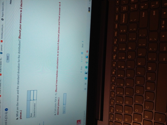HOW TO MAKE TR... pearson monetary policy pr... Region Search ED... ent 6 (Ch 6) 0 Saved Help b. What are the mean and the st