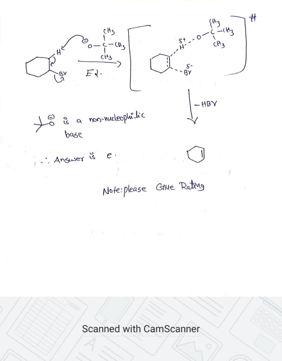 # CH3 (443 -(-iltz CH3 8+ C-CH₃ H---O CH3 ER S- BY HBY to ea non-nucleophilic base e. - Answer is Note: please Give Rating Sc