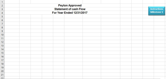 1 N 3 Peyton Approved Statement of cash Flow For Year Ended 12/31/2017 Instructions Milestone 1 4 5 6 7 8 9 10 11 12 13 14 15