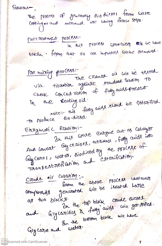 wateor, Biodiesel Transestrefilation and estar process Process Coletween from the above to in the bottom block will have Sowi