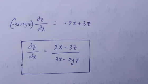 dz (3a4aya) de - 2x + 3 Z 2x-37 dz dx 3x- (-2yZ