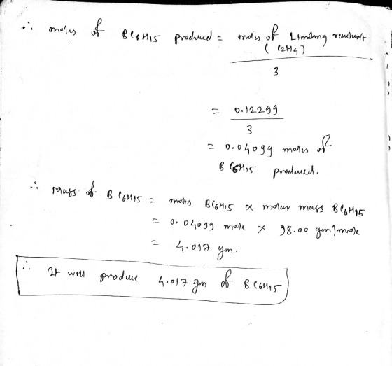 e males of Bestes produced = moles of smiling renkant ... (Cana / 3 = 0.12299 3 = 0.0hogy moles of BlogMis produced, в в 14 1
