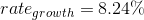 rategrowth = 8.24%