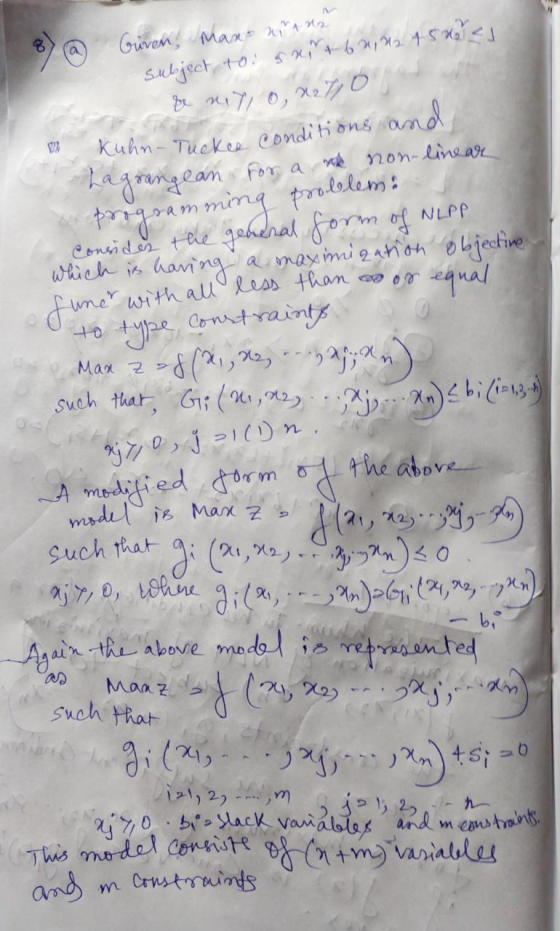 Guven Man Sulject to sx6 a 70,yD a md Kuhn- Tuckc ConditonS ror a gangean non-linear Cnid en ele gahehalorm of NLPP wtieh in