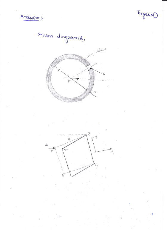 Answer: Pageno Given diagrama, rubber .