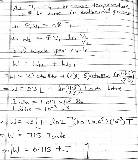 be case temperature inRaothermal pracess Ai TET w be aame PVi ata oxk per Cyele NE23 atm_lebe (2)15atnlie nS 23 atn ltre 23 -