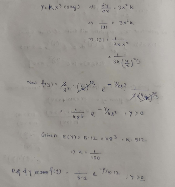 Y = K x 3 csay) dy , 3x²k 2) , 3xk 2 1J1 2 lgl 2 - 3k x2 3 k. Now fey) s e ? Hoste-es? 1yxo Co. Given ELY) 5:12 2 kg 3 k. 5