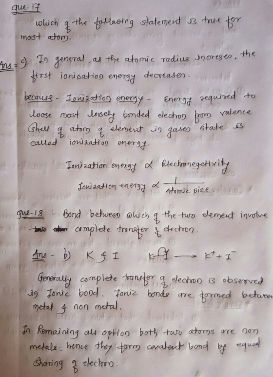 que 1 the tlaotng statemend trut o olich most actom. the as the atomic Tadius Jneregeo, decreasen rst ionisatio9 Raioua Pners