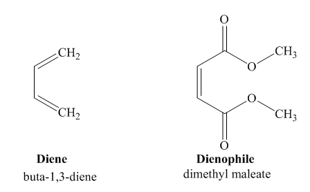 CH3
CH2
CH2
CH3
Dienophile
dimethyl maleate
Diene
buta-,3-diee