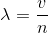 \lambda =\frac{v}{n}