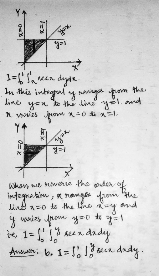 20 x=1 yox y=1 sean dyda. 1=65m In this integral y ranges from the y=n from line & varies and to the line x=0 to a-1. y=1. Y