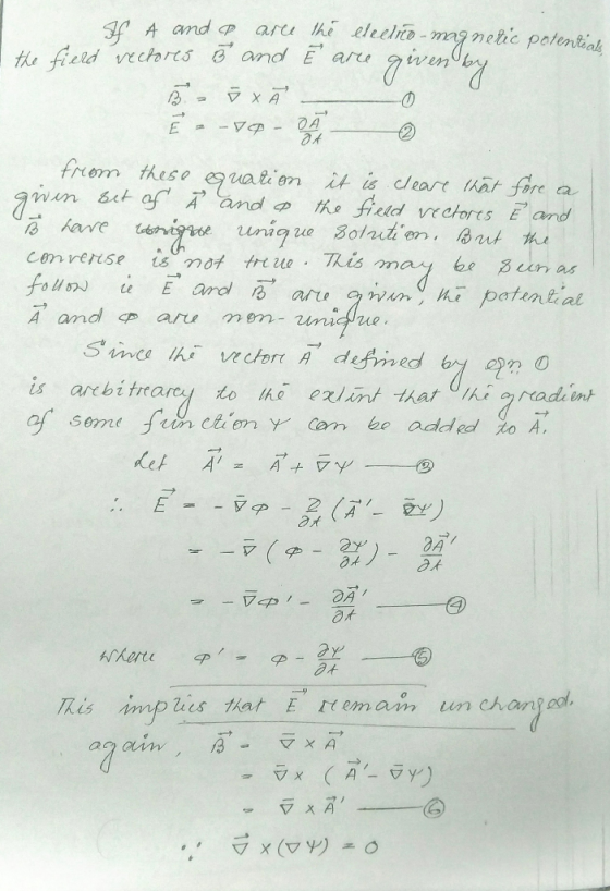 h 86 A and arte the eleclito - magnetic potentials the field vectores ő and Ē are given by 5- šXÃ Ē - -12- o - from these equ