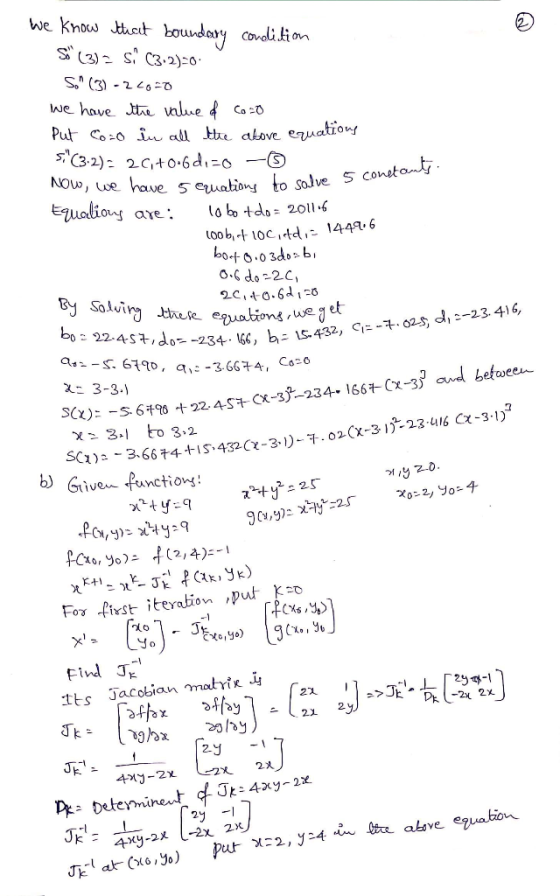2 Now, we have 5 equations to solve 5 conetants. bo 22.457. do--234. 166, b= 15-432, GE-7.025, d, -23.416, we know that bound