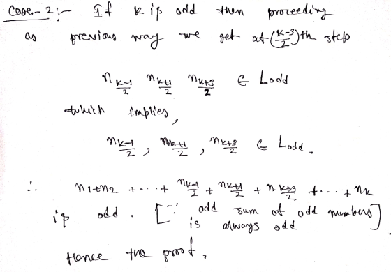 Case-2? If kip odd then proceeding as previous way we get at (43) the step 1 es & Le44 twhich implies, - MK - Math Mera e Lod