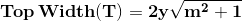 \mathbf{Top \,Width (T)= 2y\sqrt{m^2+1}}